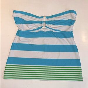 Ralph Lauren Striped Blue and Green Tube Top/Bathing Suit Top  ☀️☀️☀️ sz 10